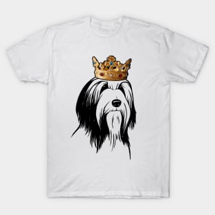 Bearded Collie Dog King Queen Wearing Crown T-Shirt
